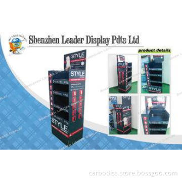 OEM Cosmetic Corrugated Cardboard Display Shelf ,4c Printin